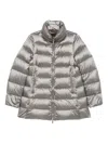 Moorer Quilted High-neck Jacket In Silver