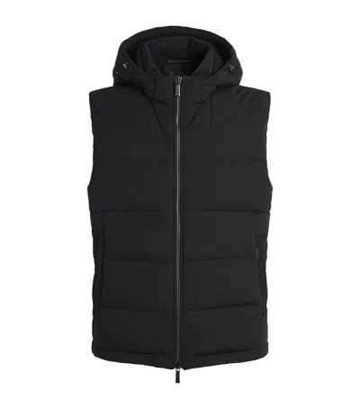 Moorer Quilted Hooded Gilet In Black
