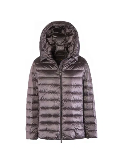 Moorer Quilted Hooded Jacket In Purple
