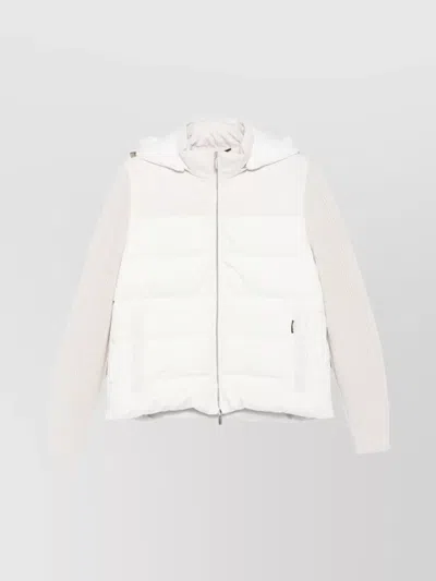 MOORER QUILTED HOODED JACKET SIDE POCKETS