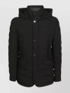 MOORER QUILTED HOODED JACKET WITH ELASTICATED CUFFS