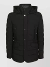 Moorer Quilted Hooded Jacket With Elasticated Cuffs