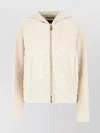Moorer Quilted Hooded Knit Cardigan In Neutral