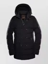 Moorer Quilted Hooded Long Jacket Button Padded In Black