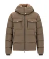 Moorer Cappuccino Nylon Blend Alarick Down Jacket In Brown