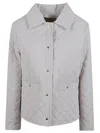 Moorer Quilted Jacket With Classic Collar And Button-down Front In Gray