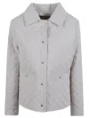 Moorer Quilted Jacket With Classic Collar And Button-down Front In White
