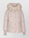 Moorer Quilted Jacket With Removable Fur Hood In Pink