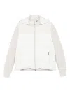 Moorer Quilted Knitted-sleeve Jacket In White