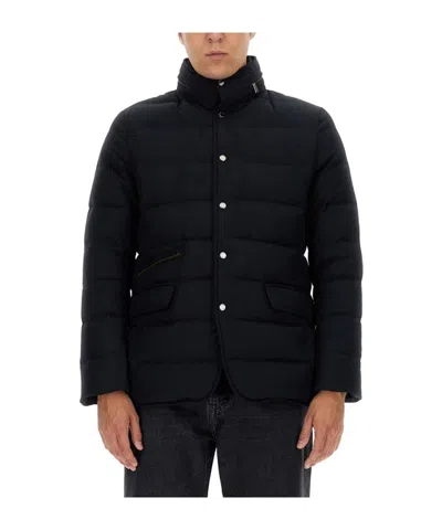 Moorer Quilted Long-sleeved Casual Jacket In Black