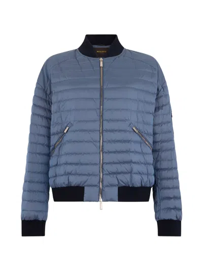 Moorer Quilted Padded Jacket In Blue