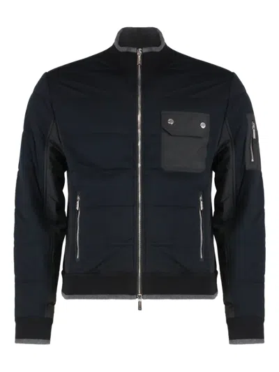 MOORER QUILTED PANELLED ZIP-UP JACKET