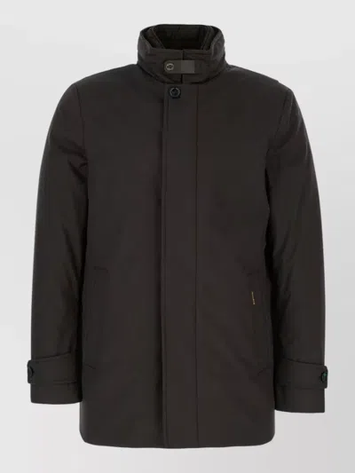 Moorer Quilted Polyester Down Jacket High Collar Pockets In Multi