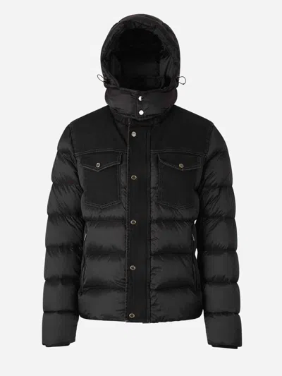 Moorer Quilted Teve Jacket In Denim Dark Blue