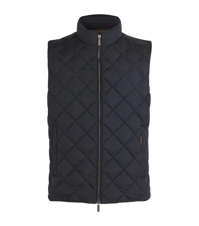 Moorer Quilted Vando Gilet In Navy