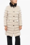 Moorer Quilted Vetiver Down Jacket With Removable Fur Collar