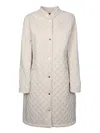 Moorer Quilted High Collar Long Jackets