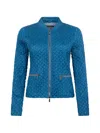 Moorer Quilted Zip-front Jacket In Blue