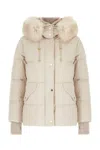 Moorer Quilted Jacket With Removable Fur Hood In Neutral