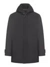 Moorer Double-layer Hooded Coat In Black
