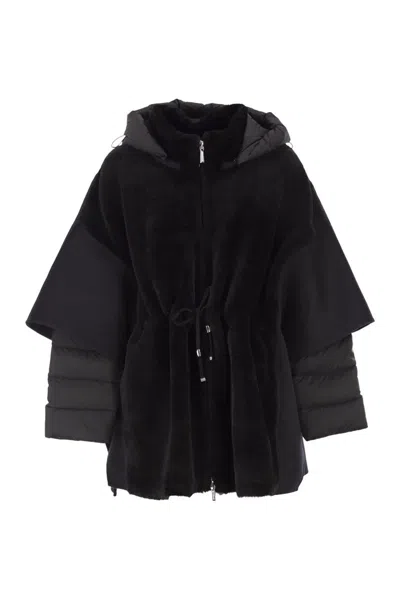 Moorer Raja - Sheepskin And Down Jacket In Black