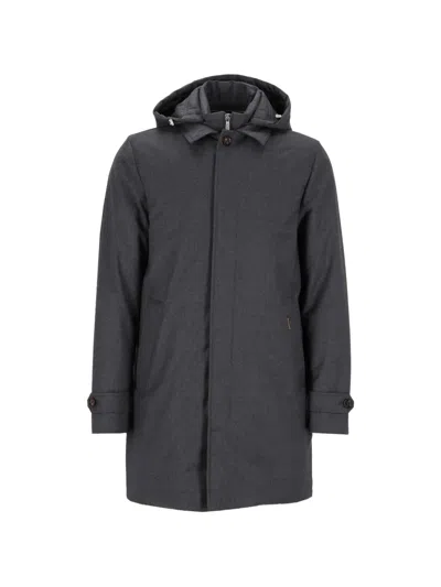 Moorer Ralli-ll Hooded Coat In Grey