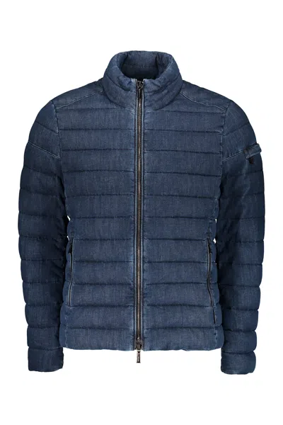 Moorer Ray Padded Denim Jacket In Blue