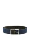 Moorer Rectangular-buckle Belt In Blue