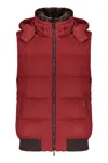 Moorer Red Quilted Vest In Red