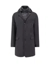 Moorer Technical Fabric Coat In Black