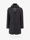 Moorer Technical Fabric Coat In Black