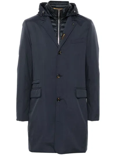 Moorer Redon-pum Coat In Blue