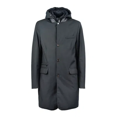 Moorer Buttoned-up Hooded Parka In Gray