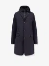 Moorer Coat With Blue Inner Down Jacket In Blue