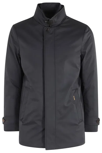 Moorer Skt Arms Jacket With Concealed Hood In Blue