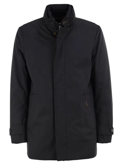 Moorer Reis Ads Technical Coat With Inner Bib And Stand Collar In White