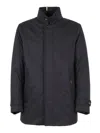 Moorer Polyester Down Jacket Stand Collar Pockets In Blue