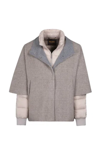 Moorer Resia-dga Jacket Stone In Gray
