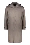 Moorer Rialto-ads Hooded Techno Fabric Raincoat In Turtledove