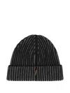 Moorer Ribbed Beanie In Gray