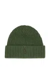 Moorer Davis Knitted Beanie In Green