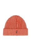 Moorer Ribbed Beanie In Orange