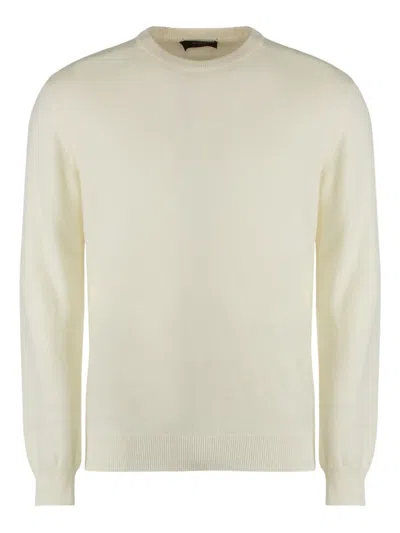 Moorer Ribbed Crew-neck Cashmere Sweater In Neutral