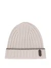 Moorer Asher Knitted Beanie In Gray