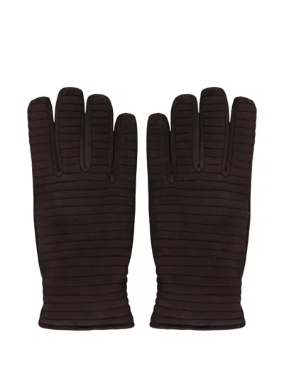Moorer Ribbed Gloves In Brown