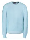 Moorer Ribbed Raglan-sleeve Sweater In Blue