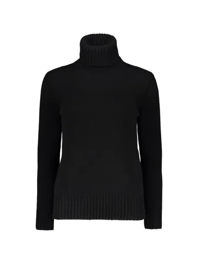 Moorer Ribbed-knit Roll-neck Sweater In 블랙