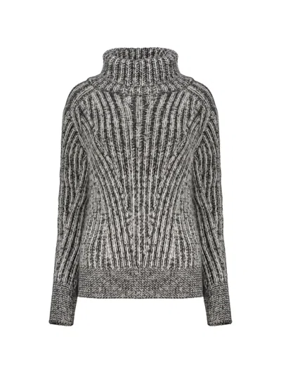 Moorer Ribbed-knit Roll-neck Sweater In Grey