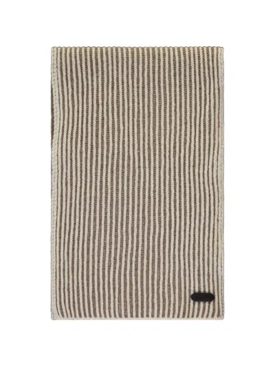 Moorer Ribbed-knit Scarf In Neutral