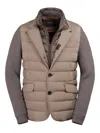 Moorer Rogers-knm Quilted-design Jacket In Brown